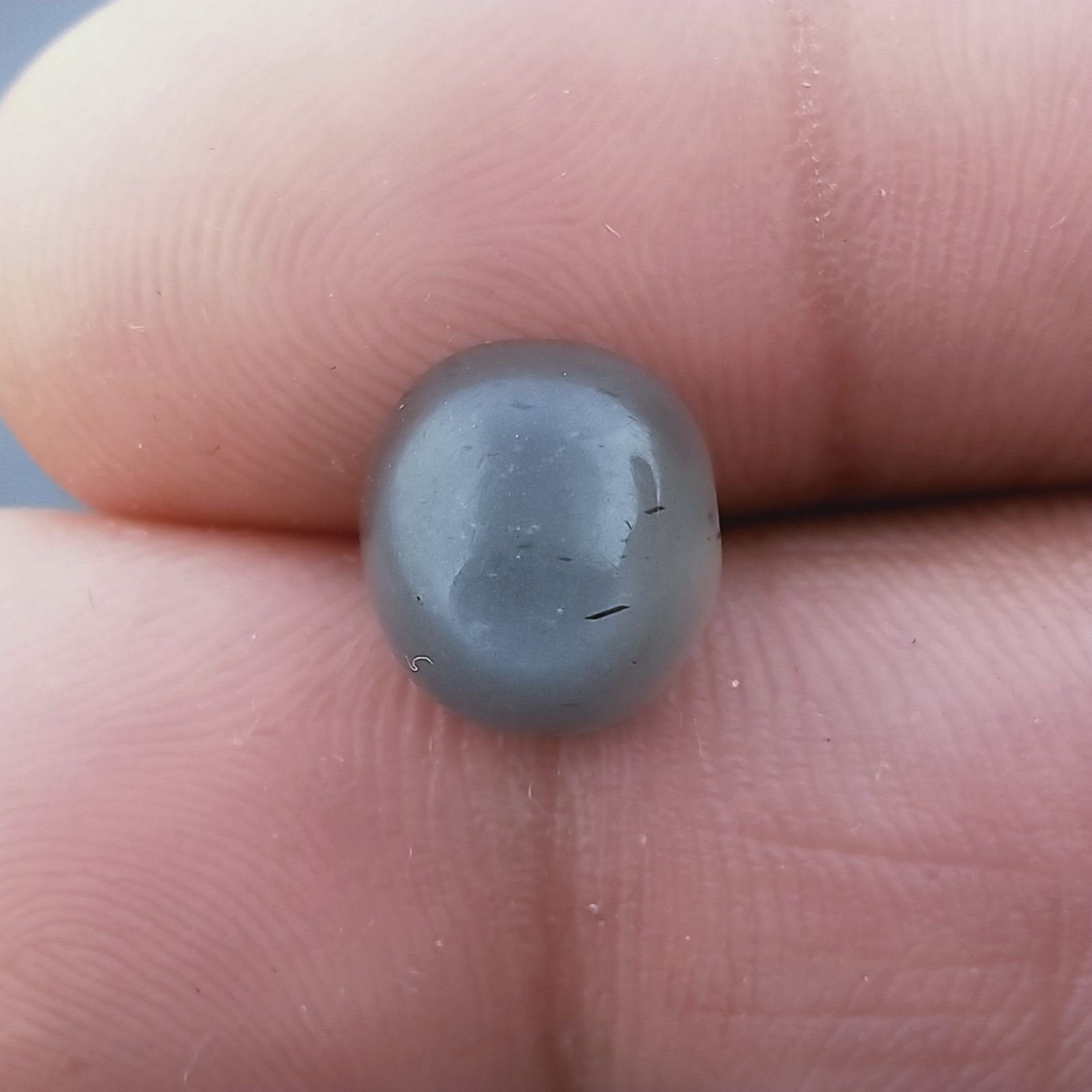 Pietra Di Luna Grigia Naturale Forma Ovale Piatto Cabochon Liscio Fatto a Mano 12X9X5mm 4,80 Carati 1pz