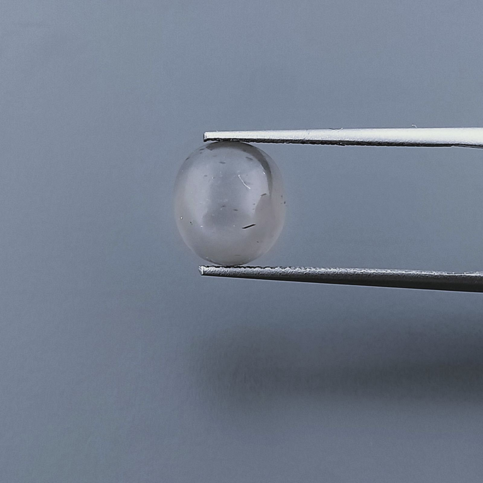 Pietra Di Luna Grigia Naturale Forma Ovale Piatto Cabochon Liscio Fatto a Mano 12X9X5mm 4,80 Carati 1pz