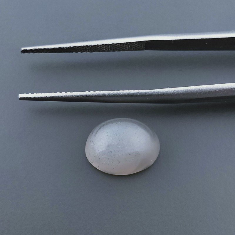 Pietra Di Luna Grigia Naturale Forma Ovale Piatto Cabochon Liscio Fatto a Mano 11X8X6mm 4,80 Carati 1pz