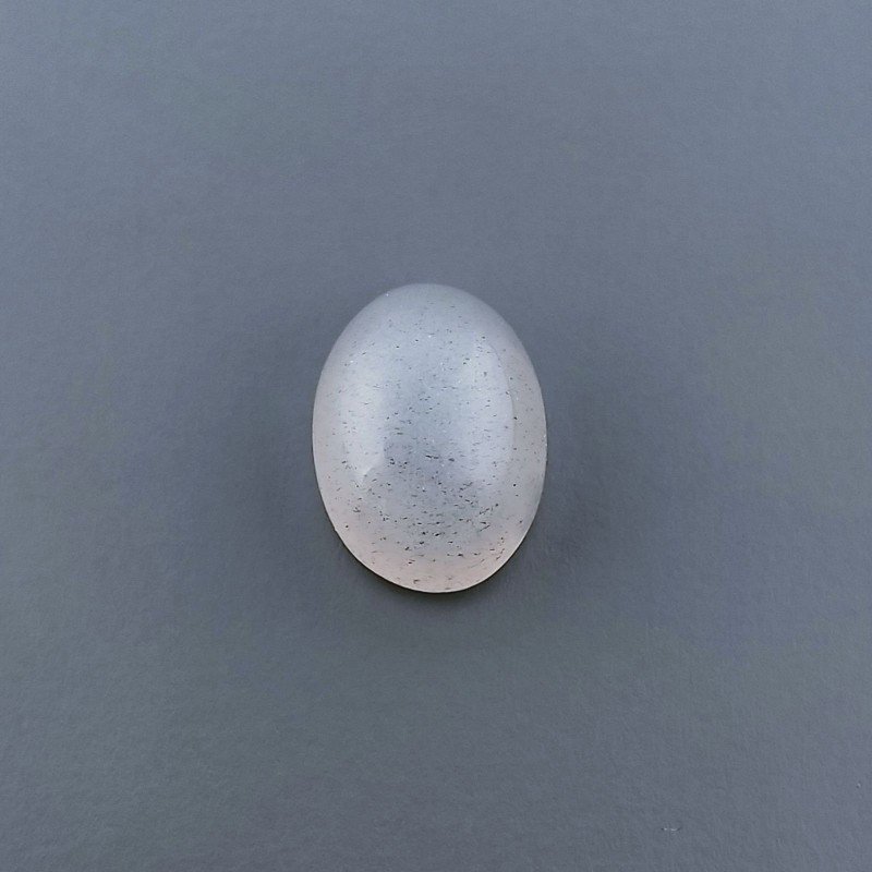 Cabochon di Pietra di Luna Grigia Naturale Ovale, Piatto e Liscio, 11x8x6 mm, 4,80 ct, Fatto a Mano