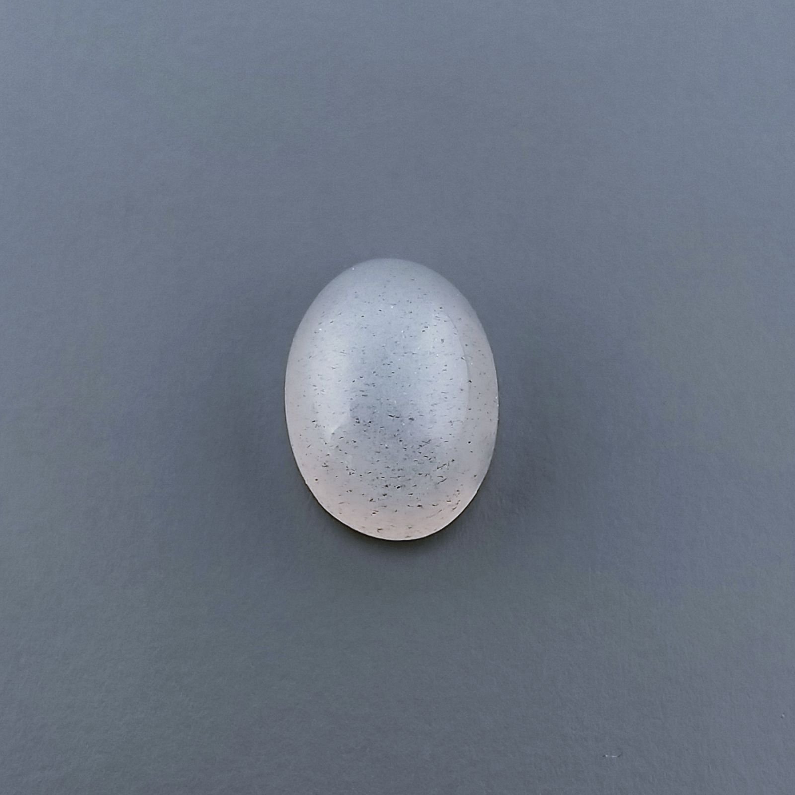 Pietra Di Luna Grigia Naturale Forma Ovale Piatto Cabochon Liscio Fatto a Mano 11X8X6mm 4,80 Carati 1pz