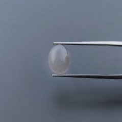 Cabochon di Pietra di Luna Grigia Naturale Ovale, Piatto e Liscio, 11x8x6 mm, 4,80 ct, Fatto a Mano