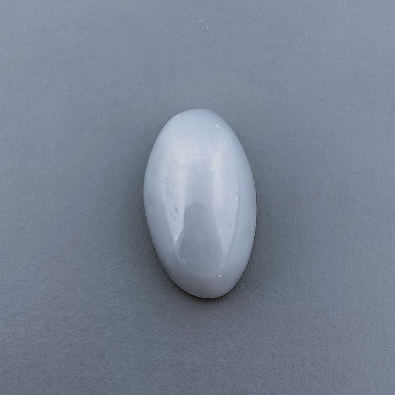 Cabochon di Pietra di Luna Grigia Naturale Ovale, Piatto e Liscio, 14x8x6 mm, 5,70 ct, Fatto a Mano
