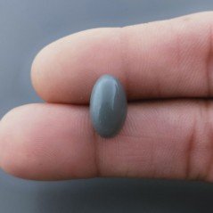 Cabochon di Pietra di Luna Grigia Naturale Ovale, Piatto e Liscio, 14x8x6 mm, 5,70 ct, Fatto a Mano