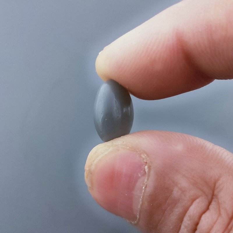 Pietra Di Luna Grigia Naturale Forma Ovale Piatto Cabochon Liscio Fatto a Mano 14X8X6mm 5,70 Carati 1pz