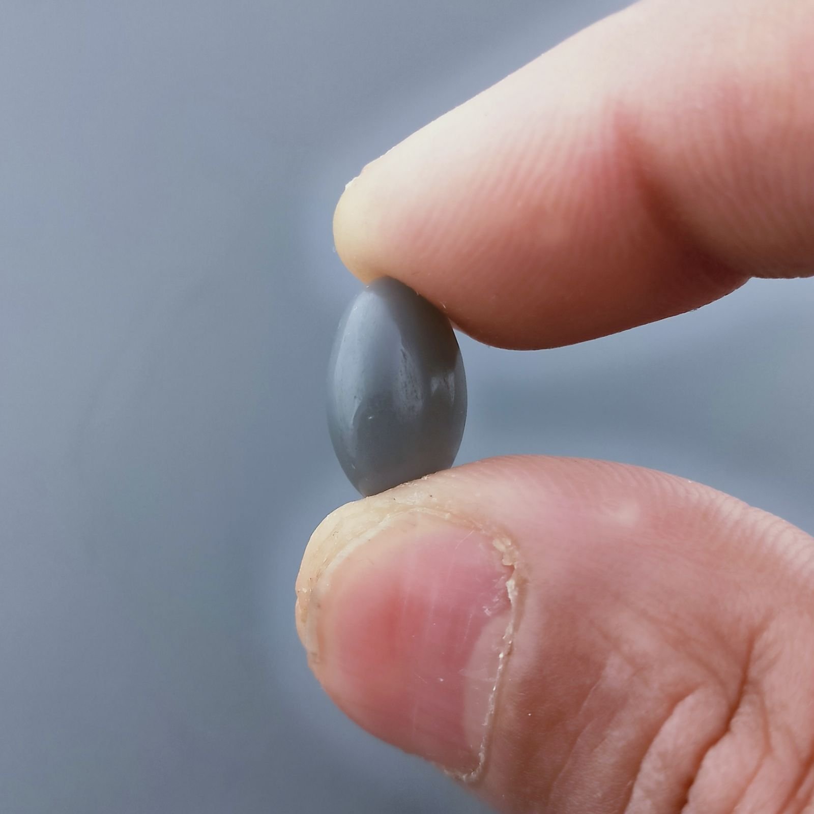 Pietra Di Luna Grigia Naturale Forma Ovale Piatto Cabochon Liscio Fatto a Mano 14X8X6mm 5,70 Carati 1pz