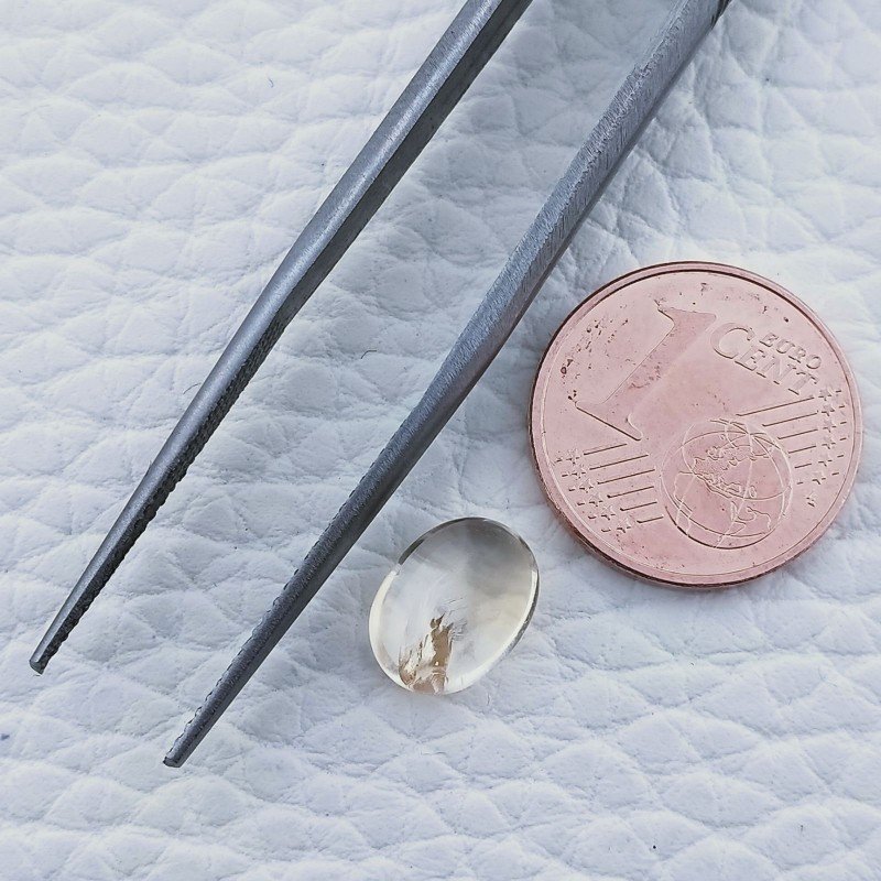 Quarzo Citrino Naturale Forma Ovale Piatto Cabochon Liscio Fatto a Mano 9X7X4mm 2,05 Carati 1pz