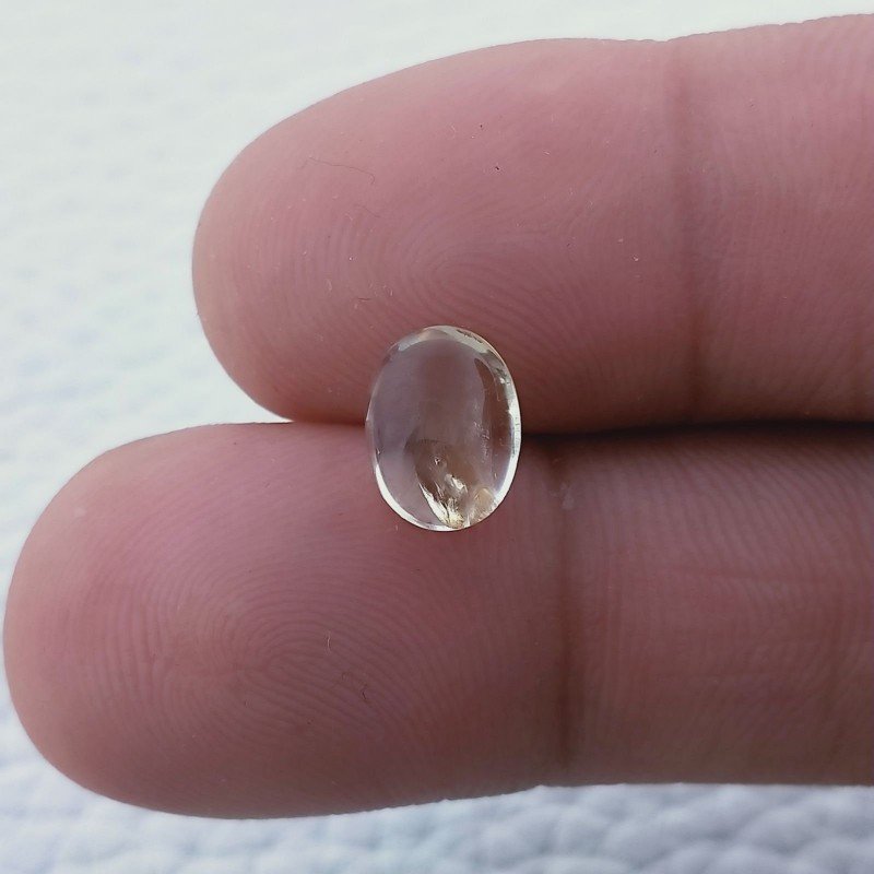 Quarzo Citrino Naturale Forma Ovale Piatto Cabochon Liscio Fatto a Mano 9X7X4mm 2,05 Carati 1pz