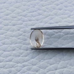 Cabochon di Quarzo Citrino Naturale Ovale, Piatto e Liscio, 9x7x4 mm, 2,05 ct, Fatto a Mano