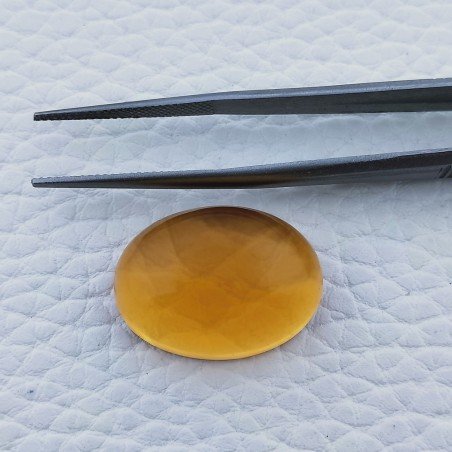 Topazio Citrino Idrotermale Forma Ovale Piatto Cabochon Liscio Fatto a Mano 22X16X9mm 25,20 Carati 1pz