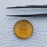 Topazio Citrino Idrotermale Forma Tondo Piatto Cabochon Sfaccettata Fatto a Mano 18X18X7mm 15,20 Carati 1pz