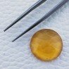 Topazio Citrino Idrotermale Forma Tondo Piatto Cabochon Sfaccettata Fatto a Mano 18X18X7mm 15,20 Carati 1pz