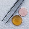 Topazio Citrino Idrotermale Forma Tondo Piatto Cabochon Sfaccettata Fatto a Mano 18X18X7mm 15,20 Carati 1pz