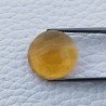 Topazio Citrino Idrotermale Forma Tondo Piatto Cabochon Sfaccettata Fatto a Mano 18X18X7mm 15,20 Carati 1pz