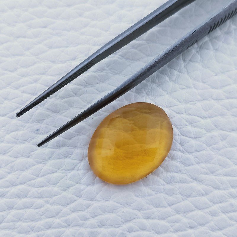 Topazio Citrino Idrotermale Forma Ovale Piatto Cabochon Sfaccettata Fatto a Mano 19X15X7mm 14,10 Carati 1pz Topazio Citrino Idrotermale Forma Ovale Piatto Cabochon Sfaccettata Fatto a Mano 19X15X7mm 14,10 Carati 1pz