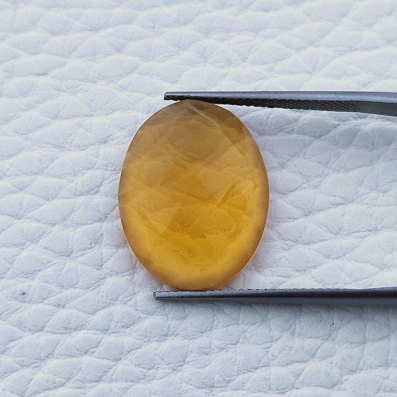 Topazio Citrino Idrotermale Forma Ovale Piatto Cabochon Sfaccettata Fatto a Mano 19X15X7mm 14,10 Carati 1pz Topazio Citrino Idrotermale Forma Ovale Piatto Cabochon Sfaccettata Fatto a Mano 19X15X7mm 14,10 Carati 1pz