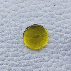 Quarzo Limone Idrotermale Taglio Tondo Sfaccettata a Mano Gemma Sciolta 13X13X7mm 8,30 Carati 1pz