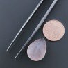 Quarzo Rosa Naturale Taglio Goccia Briollette Cabochon Sfaccettato a Mano 17X13X6mm 9,25 Carati 1pz