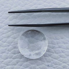Cristallo Di Rocca Naturale Forma Tondo Piatto Cabochon Liscio Fatto a Mano 17X17X9mm 21,95 Carati 1pz
