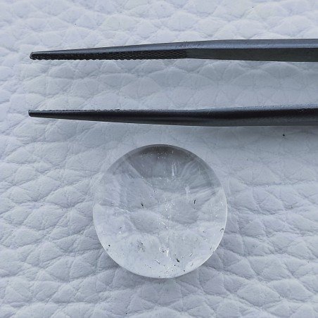 Cristallo Di Rocca Naturale Forma Tondo Piatto Cabochon Liscio Fatto a Mano 16X16X8mm 16,85 Carati 1pz