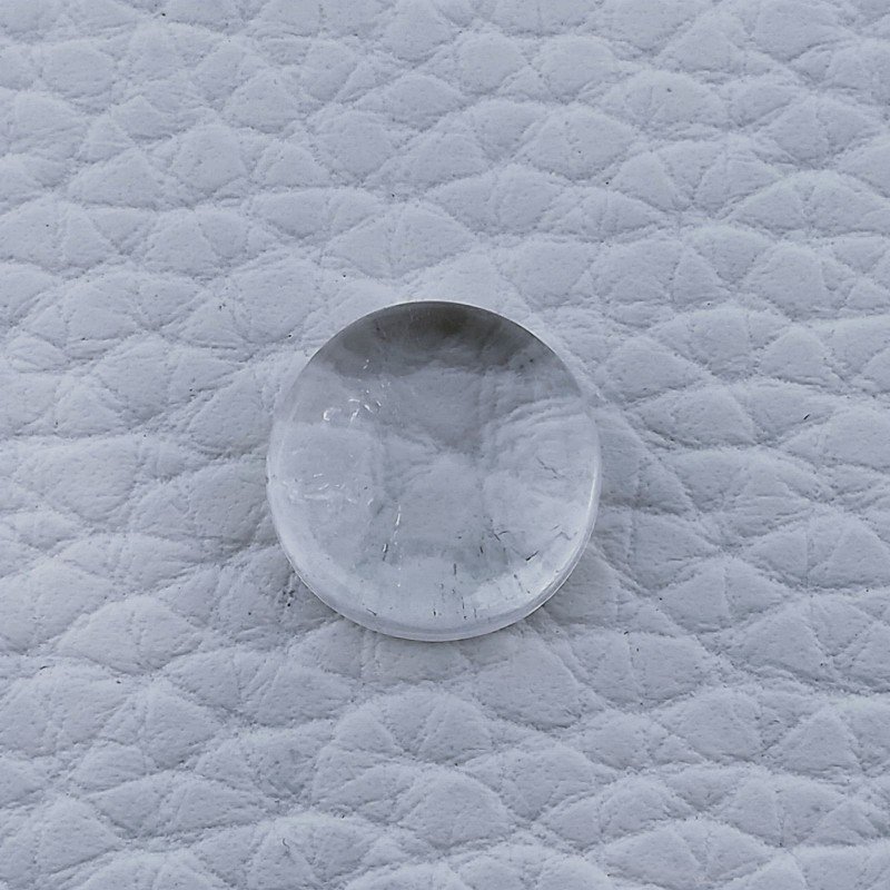 Cristallo Di Rocca Naturale Forma Tondo Piatto Cabochon Liscio Fatto a Mano 11X11X5mm 5,95 Carati 1pz