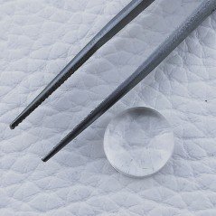 Cristallo Di Rocca Naturale Forma Tondo Piatto Cabochon Liscio Fatto a Mano 11X11X5mm 5,95 Carati 1pz