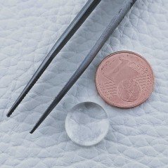 Cristallo Di Rocca Naturale Forma Tondo Piatto Cabochon Liscio Fatto a Mano 11X11X5mm 5,95 Carati 1pz