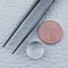 Cristallo Di Rocca Naturale Forma Tondo Piatto Cabochon Liscio Fatto a Mano 11X11X5mm 5,95 Carati 1pz