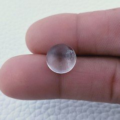 Cristallo Di Rocca Naturale Forma Tondo Piatto Cabochon Liscio Fatto a Mano 11X11X5mm 5,95 Carati 1pz