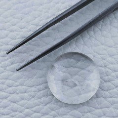 Cristallo Di Rocca Naturale Forma Tondo Piatto Cabochon Liscio Fatto a Mano 20X20X6mm 20,65 Carati 1pz
