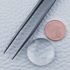 Cristallo Di Rocca Naturale Forma Tondo Piatto Cabochon Liscio Fatto a Mano 20X20X6mm 20,65 Carati 1pz