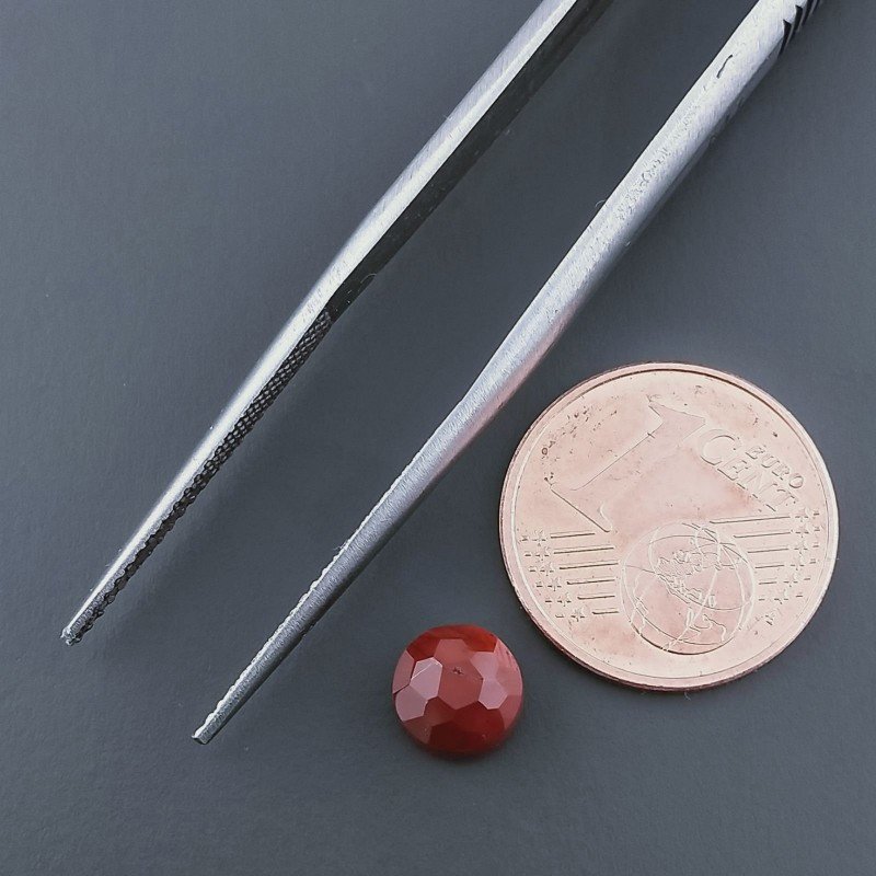 Diaspro Rosso Tondo Briolette Sfaccettato A Mano 6X6X4mm 1,10CT