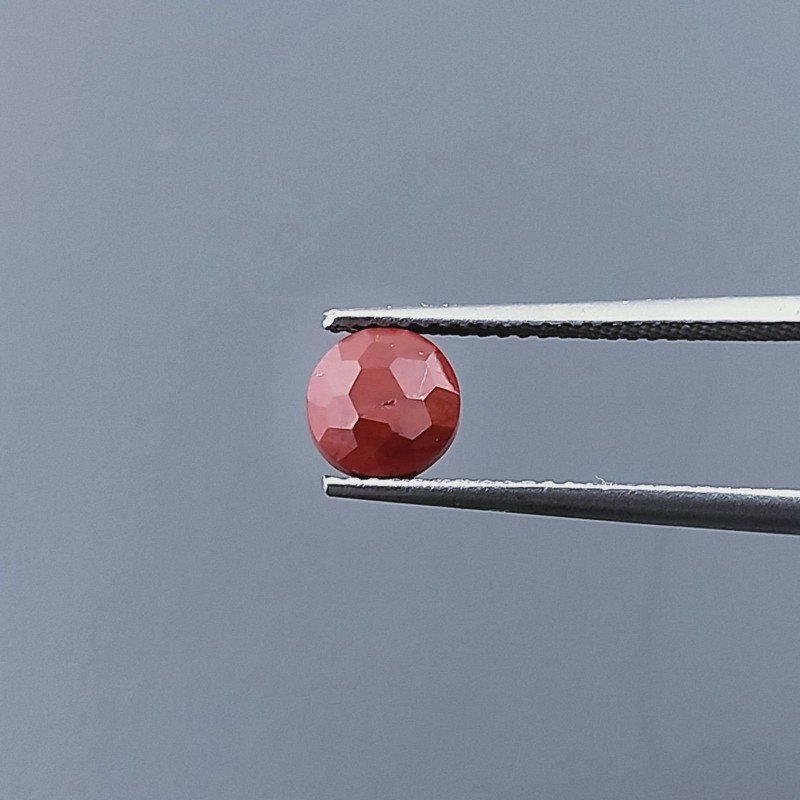Diaspro Rosso Tondo Briolette Sfaccettato A Mano 6X6X4mm 1,10CT