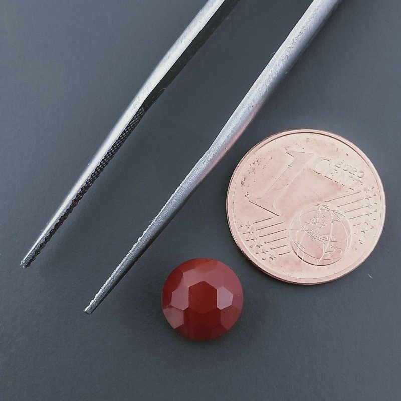 Diaspro Rosso Tondo Briolette Sfaccettato A Mano 8X8X5mm 2,25CT