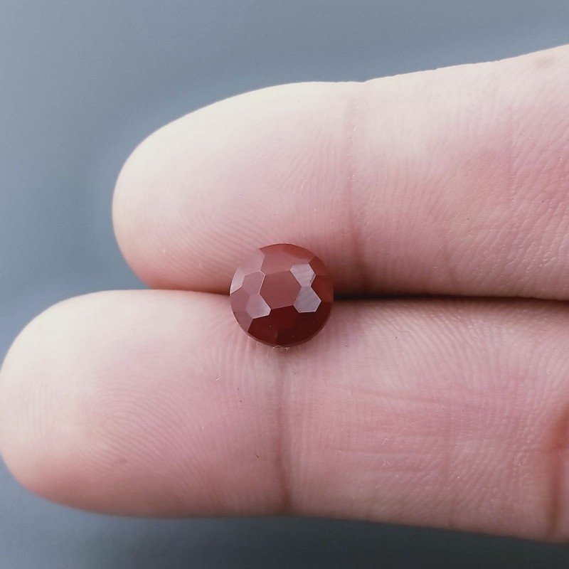 Diaspro Rosso Tondo Briolette Sfaccettato A Mano 8X8X5mm 2,25CT