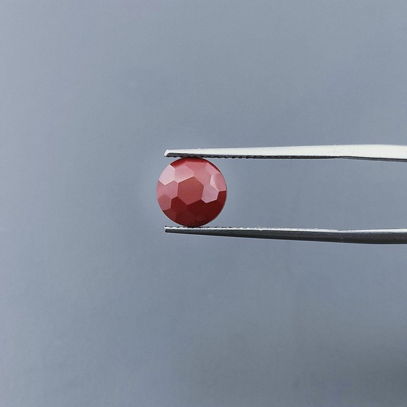 Diaspro Rosso Tondo Briolette Sfaccettato A Mano 8X8X5mm 2,25CT