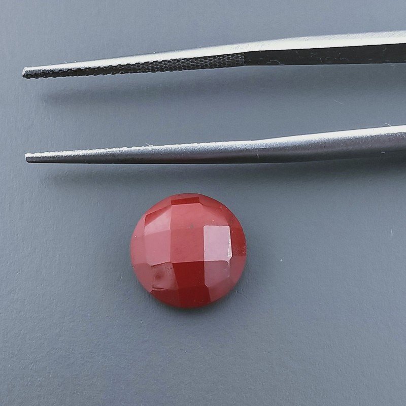 Diaspro Rosso Tondo Briolette Sfaccettato A Mano 10X10X5mm 3,50CT