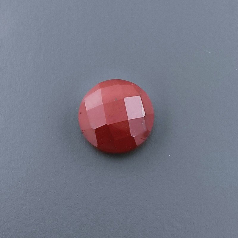 Diaspro Rosso Tondo Briolette Sfaccettato A Mano 10X10X5mm 3,50CT
