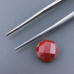 Diaspro Rosso Tondo Briolette Sfaccettato A Mano 10X10X5mm 3,50CT