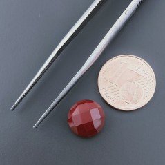Diaspro Rosso Tondo Briolette Sfaccettato A Mano 10X10X5mm 3,50CT