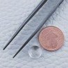 Cristallo Di Rocca Naturale Forma Tondo Piatto Cabochon Liscio Fatto a Mano 8X8X4mm 2,20 Carati 1pz