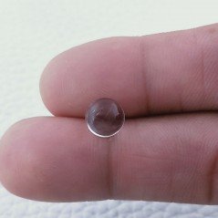 Cristallo Di Rocca Naturale Forma Tondo Piatto Cabochon Liscio Fatto a Mano 8X8X4mm 2,20 Carati 1pz