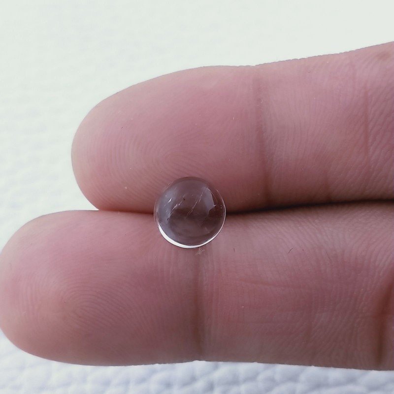 Cristallo Di Rocca Naturale Forma Tondo Piatto Cabochon Liscio Fatto a Mano 8X8X4mm 2,20 Carati 1pz