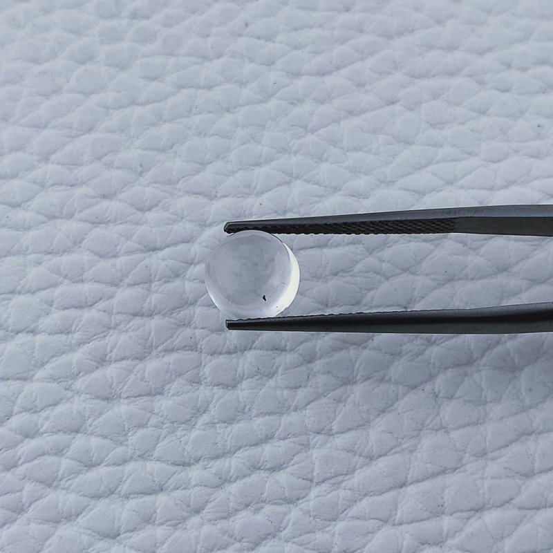 Cristallo Di Rocca Naturale Forma Tondo Piatto Cabochon Liscio Fatto a Mano 8X8X4mm 2,20 Carati 1pz