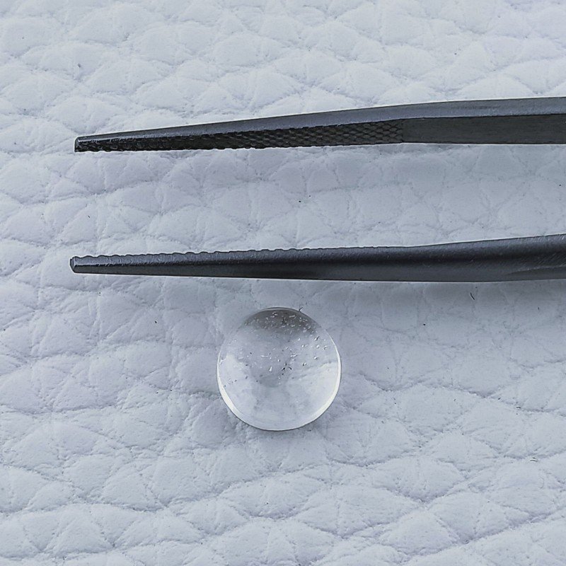 Cristallo Di Rocca Naturale Forma Tondo Piatto Cabochon Liscio Fatto a Mano 7X7X4mm 1,50 Carati 1pz