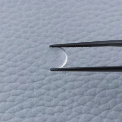 Cristallo Di Rocca Naturale Forma Tondo Piatto Cabochon Liscio Fatto a Mano 7X7X4mm 1,50 Carati 1pz