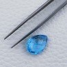 Topazio Azzurro Blu Svizzero Taglio Goccia Piatto Briollette Sfacettata Fatto a Mano 12x16mm 10,15 Carati 1pz