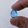 Topazio Azzurro Blu Svizzero Taglio Goccia Piatto Briollette Sfacettata Fatto a Mano 12x16mm 10,15 Carati 1pz