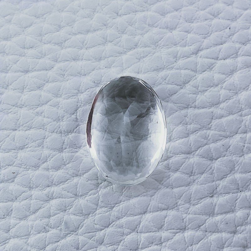 Cristallo Di Rocca Naturale Taglio Ovale Liscio-Sfaccettata a Mano Gemma Sciolta 17X13X9mm 12,00 Carati 1pz