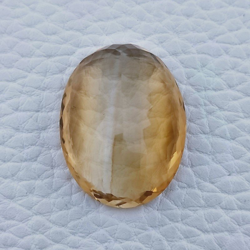 Quarzo Citrino Naturale Taglio Ovale Sfaccettata a Mano Gemma Sciolta 21X28mm 39,50 Carati 1pz